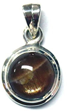 Anhänger Sonnenstein rund, 12 mm, 925er Silber