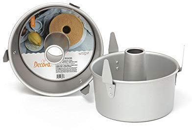 Decora 0062685 Stampo Angel Food Ø 17,5 X h 8,5 CM, Alluminio Anodizzato, Silver, Senza Punti di Saldatura, Design Professionale, Per realizzare una perfetta chiffon cake