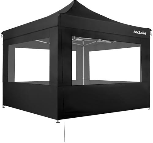 tectake® Tonnelle de Jardin 3x3 m autoportée en Aluminium Pliable Tente de réception 100% Imperméable, 4 Parois, Sardines & Sac de Transport Inclus, Tonnelle terrasse Exterieur Barnum Mariage Baptême