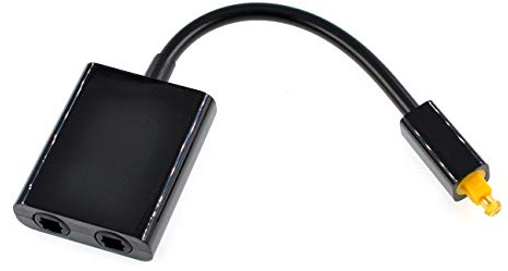 Oiyagai 1 in 2 Out Digital Toslink Glasfaser Audio Optisches Splitterkabel Glasfaseradapter Splitter Glasfaserkonverter Audio Adapter Kabel Splitter (Schwarz)