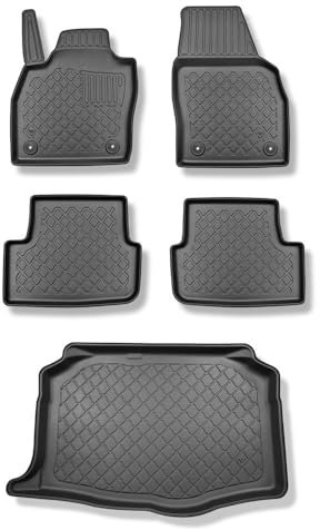 Mossa Set - TPE Fußmatten Auto + Kofferraumwanne kompatibel mit Seat Ibiza V 6F Hatchback (06.2017- ) - schwarz Automatten Autoteppiche + Kofferraummatte rutschfest Schutzmatte - G2