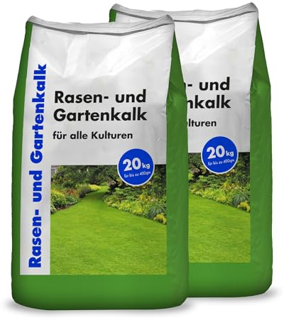 Hamann Rasen- und Gartenkalk 40 kg - Dünger - Garten-Dünger - Für alle Kulturen - Verbessert die Bodenlockerung und Krümelstruktur - Anhebung des pH-Wertes - Verhindert Moosbildung