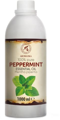 Ätherisches Pfefferminzöl 1000 ml - für Diffuser und Duftlampen | Reines ätherisches Öl; für Duftlampen und Aromakerzen; Lufterfrischer; Aromatherapie; frischer Minzduft; mit angenehmem Aroma