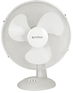 Cofan Ventilador de Sobremesa | Color Blanco | Modelo Solano | 3 Velocidades | Medidas 43 x 25,5 x 53,5 cm |
