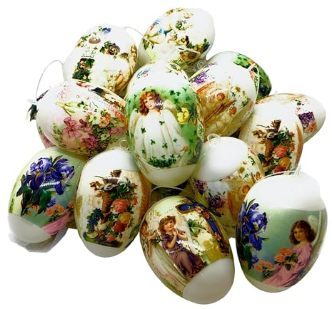 Ukrainisches Kunsthandwerk® Ostereier zum Aufhängen Vintage 21 Eier für Ihre Garten/Wohnzimmer/Kuche oder als Ostergeschenk