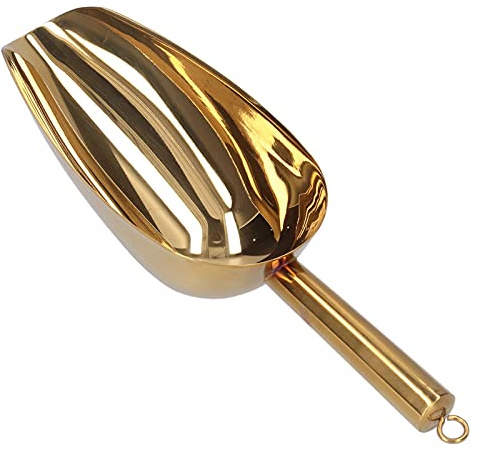 Pala para Hielo, Cuchara de Acero Inoxidable Ergonómica con Fondo Redondo para Servir Helado, Harina y Dulces, Ideal para Cocina, Bares y Hogar