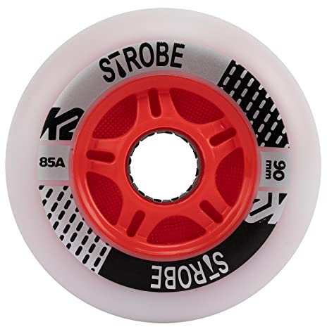 K2 Skate Strobe 90MM - 2 Pack Light Unisex – Erwachsenen Inline Skate Rollen — White — 30G3100