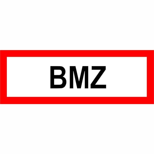 Indigos UG - Schild Brandschutz BMZ - 42,00 cm x 14,80 cm - Warnung - Sicherheit - Hotel, Firma, Haus - Aluverbundplatte 3mm - Hinweisschild - Warnschild
