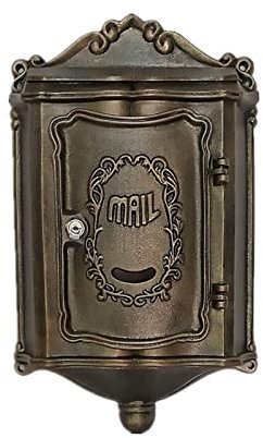 Boîte aux lettres en fonte d'aluminium fortement recommandée pour l'extérieur de la maison avec serrure (couleur : argent, taille : 1)