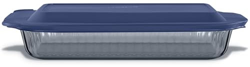 Pyrex Colors Tinted (9x13) Glass Baking Dish with BPA-Free Lid, Oblong Bakeware Glass Pan For Casserole & Lasagna, Dishwasher, Freezer, Microwave and Pre-Heated Oven Safe, Smoke