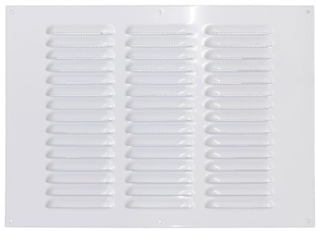 Rejilla de ventilación metálica (35 x 25 cm), color blanco
