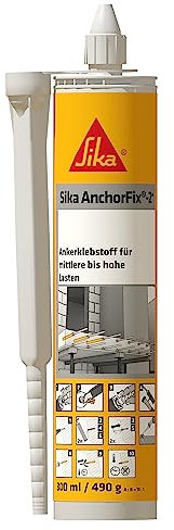 SIKA - Adhesivo de anclaje -Sika Anchorfix 2+ gris claro - Para cargas medias y altas - Acero corrugado, hormigón y pernos - Fraguado rápido - 300 ml