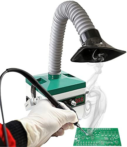 JODAIS 2 In 1 Smoking Machine Soldering Station, Solder Smoke Absorber, Filtration Fume Extractor Soldering Station, Rapid Heating 150W Temperature Adjustable for DIY Welding Smoke Purify
