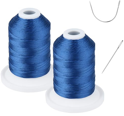 UV-beständig – Simthread 100% polyesterbunden tråd Tex 69 (12wt) – 250 yards x 2 spolar NP-blå