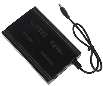QINZTON 7500Mah 27.75Wh 60W 12V 19V 5.5X2.5Mm Ups Fuente de alimentación de batería para Todo en uno Pc WiFi Router Módem Altavoz Cámara Portátil Negro