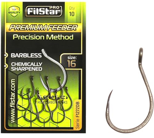 PRO FILSTAR Anzuelos de Pesca sin Púas 10 Piezas N16 - Anzuelos sin Muerte - Anzuelos de Pesca Carpa - Carpfishing - Pesca Mar - Fishing Hooks - Pesca Accesorios - Articulos de Pesca - Kit de Pesca