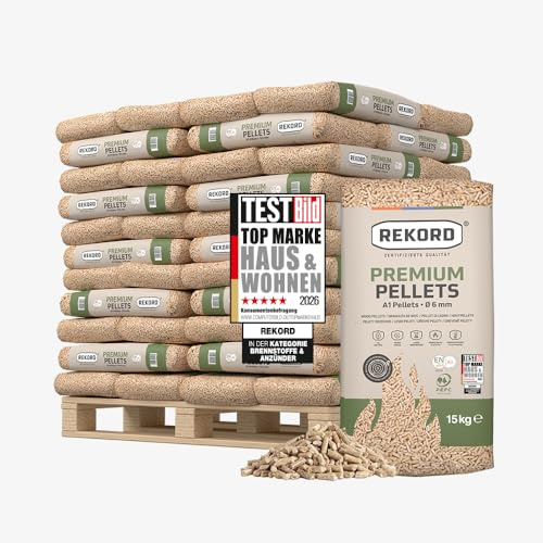 Premium REKORD Pellets A1, Sackware auf Palette (66 x 15 kg)