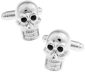 Dsnyu Manchettenknoepfe Herren Totenkopf, Manschettenknöpfe Silbern Hemd Anzug Schmuck für Geburtstag Hochzeit