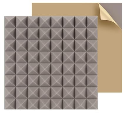 Purzen 24 Stück Akustikschaumstoff Noppenschaumstoff Akustik Schaumstoff Schall Dämmung Dämmung für Tonstudio Schallabsorbierende Dämpfungswand Schaumpyramide,Grau,3cm
