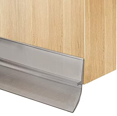 Striscia di tenuta in silicone, Guarnizione inferiore della porta, Fondo della porta insonorizzata, Ferma spifferi, Guarnizioni ferma spifferi sotto la porta, Striscia sigillante autoadesiva, grigio 9