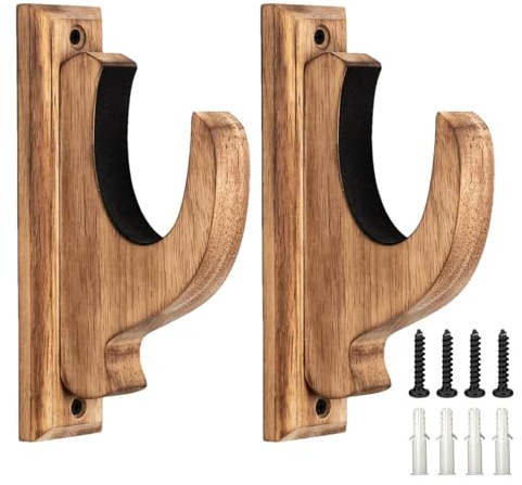 Rurunklee Trommelstock-Ausstellungsständer, Wandmontage-Zauberstab-Display | 1 Paar Wand-Hantelständer | Holzstab-Ausstellungsständer, Hantelhaltergestell, inklusive 4 Schrauben, 4 Erweiterungsrohren