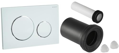 Geberit Sigma-20 Plaque de commande (actionnement par l'avant, tiges de poussée insonorisées) 115.882.KJ.1 & 152.426.46.1 Jeu de manchettes pour cuvette suspendue Réf