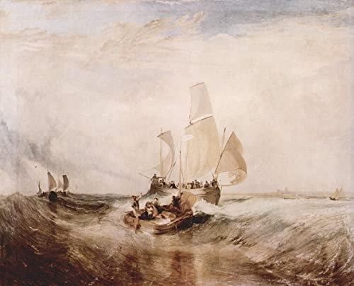 VsoxA Famous Illustration Wall Art Poster Artwork Now for the painter passengers go on board by Mallord William Turner Paintings Wall Art for Hallway Decor 60x90cm