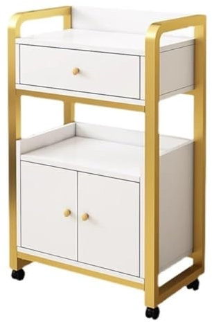 Friseur Wagen Salonwagen Aus Metall, Beweglicher Friseurwagen, Aufbewahrungsschrank Und Beauty-Organizer, Beauty-Trolley Für Friseurläden Kosmetik Rollwagen(C)