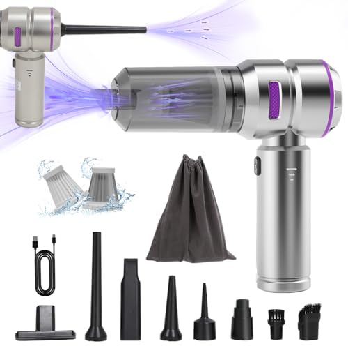 BILET Handheld Vacuum Cleaner with 16000PA Strong Suction, Cordless Car Vacuum Cleaner, Portable and Lightweight, Multi-Functional Replacement Head for Cleaning Home, Car, Office, and Pet Hair