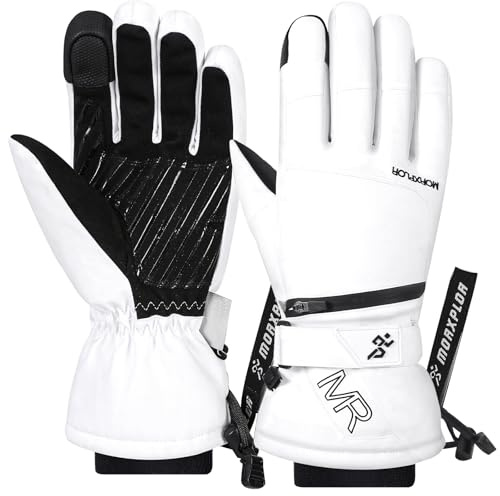 MORXPLOR Ski Snow Gloves for Men Women,3M Thinsulate Insulated Warm Winter Snowboard Windproof Winter Touchscreen Snowmobile Gloves for Cold Weather