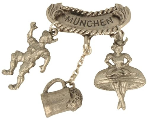 Breiter Broche para sombrero, insignia de sombrero, joya para bailarina tradicional de cerveza, pin de Múnich, talla única, Metal, No es una piedra preciosa