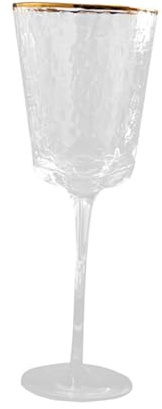 MOLUCKFU Kristall Weinglas Hochfüßiger Weinkelch aus Glas Goldgerandetes Party und Dekorationsglas für Wein Whisky und Festliche Anlässe