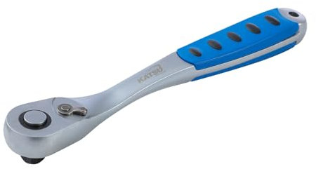 KATSU Tools Chiave a Cricchetto Reversibile 1/2, 90 Denti, Rilascio Rapido, Impugnatura Ergonomica, Acciaio CR-V, Lunghezza 260mm 423909