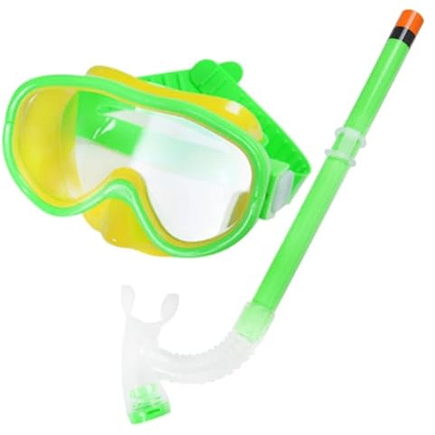 QIUYMGFG Tauchmasken Kinder Schnorchel Set Kinder Schwimmbrille Masken Schnorchel Set Tauchen Schnorcheln Brille Set Taucherbrille(Green)