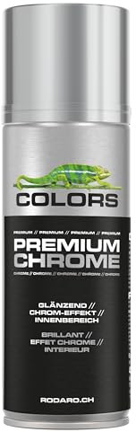 COLORS Sprühlack - 400ml Spraydose - Sprühfarbe für alle Oberflächen, Innenbereich, Tolle Deckkraft | Silber Chromeffekt Glanz