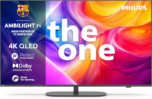 Philips Ambilight 'The One' 43PUS9000 4K QLED Smart TV - 43 Zoll Display mit P5 Perfect Picture Engine Ultra HD, Titan OS, Dolby Vision und Dolby Atmos Sound