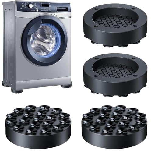 Rmerasor 4 Pièces Tapis Anti Vibration Machine a Laver, Pied Machine a Laver, Pied Anti Vibration Lave Linge, Patin Anti Vibration Machine à Laver pour Machines à Laver, SèChe-Linge, Meubles