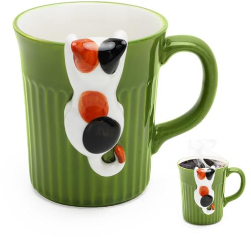 Umllpet Keramik Katze Kaffeetasse Teetasse, Lustige Tassen Geschenke für Frauen Kaffeebecher Porzellan Tasse Personalisiert Cappuccino Tassen Beste Freundin Jahrestag Weihnachten Geschenk