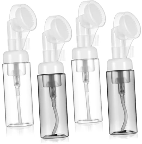 WOFASHPURET 4pezzi Bottiglie Schiumose Ricaricabili Contenitori Per Gel Doccia e Cosmetici Trasparenti e Pratici Per Viaggi Casa e Uso Quotidiano