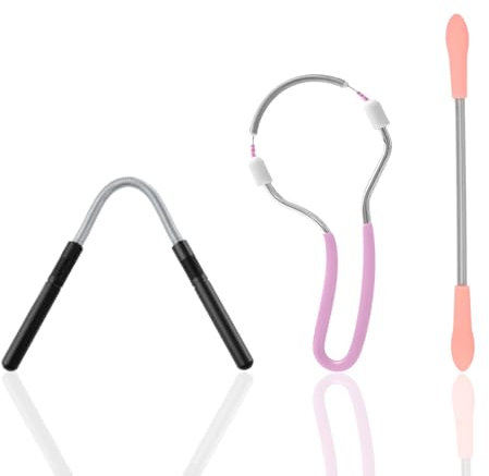 CATOR Set di 3 epilatori per il viso, epilatore per il viso a molla, epilatore per il viso in metallo, epilatore a stick per il viso, strumenti di bellezza