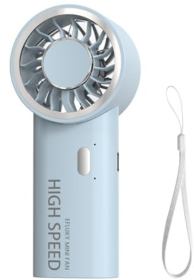 efluky Ventilateur à main, mini ventilateur haute vitesse, rechargeable par USB, avec 5 vitesses, ventilateur portable et ventilateur de table pour la maison, le bureau, la chambre à coucher