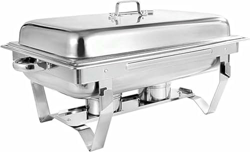 WJYTDHIQS Edelstahl Warmhaltebehälter, Mahlzeit Chafing Dish Profi Set | Speisenwärmer | Wärmebehälter | Rechaud, für Speisen Buffetwärmer Event Catering-Zubehör Buffet