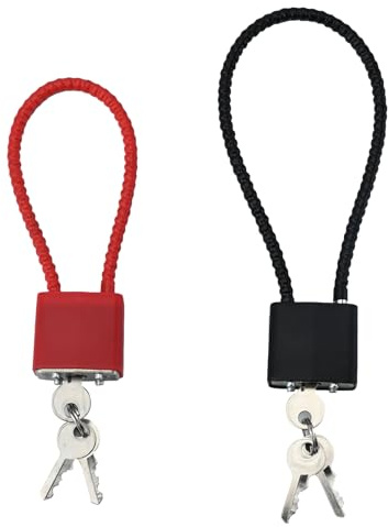 Confezione da 2 lucchetti ad arco lungo in acciaio con 3 chiavi, cavo flessibile resistente per esterni, per bicicletta, palestra, armadietto, valigia, cancello, bidone della spazzatura