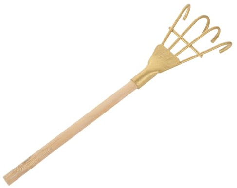 SUPVOX Mini Rastrillo De Arena De Hierro y Madera Para Manualidades, Tamaño Pequeño, Decorativo Vintage Para Jardín Zen y Decoración Del Hogar, Accesorio Para Areneros y Paisajismo, Juego Único Dorado