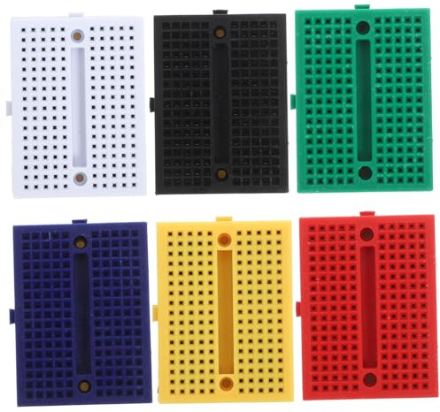 LRXIYODE Mini Solderless Breadboards Electronic Breadboard Kit 6pcs for Experiment with Plastic Material Supporting Long Time Using Laboratory Supplies for Science Experiment