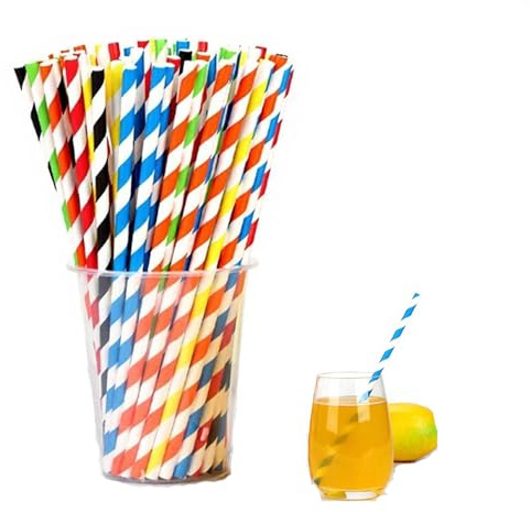60 Stück Strohhalme Papier, Einweg Abbaubare Trinkhalme Papier, Bunte Trinkhalme, Cocktail Farbe Kreative Dekoration Strohhalme, für Partys Smoothies, Saft, Cocktail, Heißgetränk, Saft, Tee