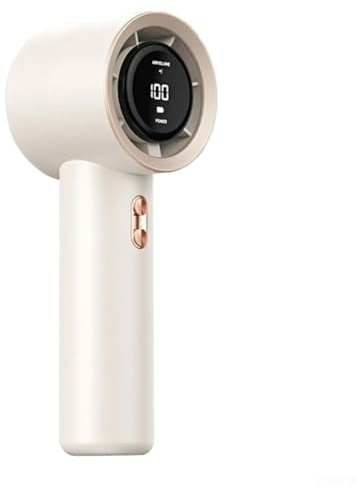 Ventilador de mano, 3600 mAh USB recargable sin aspas mini ventilador con velocidad turbo 130000 RPM enfriador de aire portátil para viajes al aire libre y estudiantes (ventilador S001 - blanco)