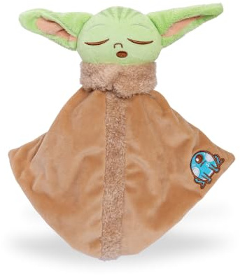 Simba Star Wars Grogu huvud med gosefilt, 100% GRS, återvunnet – plyschdjur, gosig mjuk leksak, mjuk plysch, presentidé för barn och fans, från 0 månader