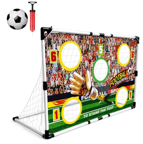 2-in-1 Fußballtor für Kinder, Mini Faltbares Fußballtor Kinder Trainingszubehör, Kleine Fussball Tor mit Torwand und 1 Fußball, Fußball Tor Trainingsset Tore Gate für Indoor & Outdoor