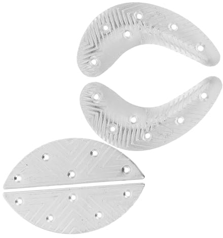 LALAFINA Kit de Réparation de Talons Métalliques 4 Pièces Plaques en Fer Semi-Lune et Croissant, Protège-Talons pour Semelles de Chaussures Homme, Accessoires pour Usage Extérieur